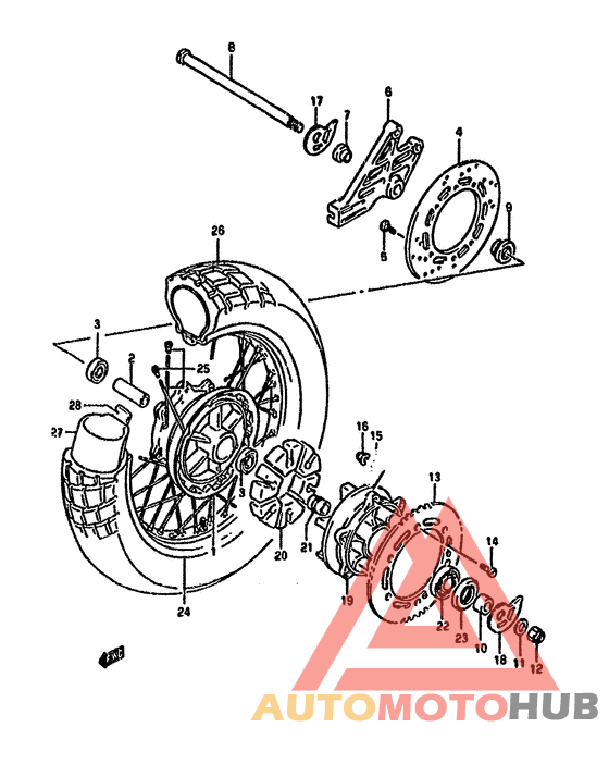 Rear wheel complete assy