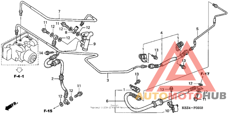 Rear brake pipe (abs)
