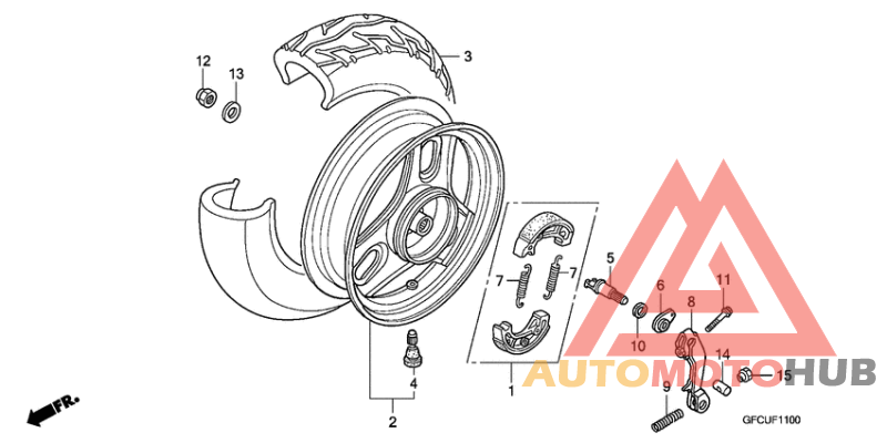 Rear wheel complete assy