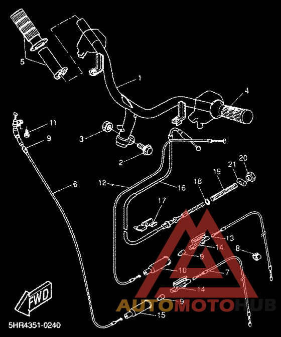 Рулевой рычаг и кабель