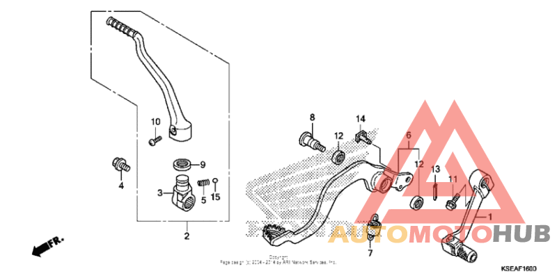 Pedal + kick starter arm