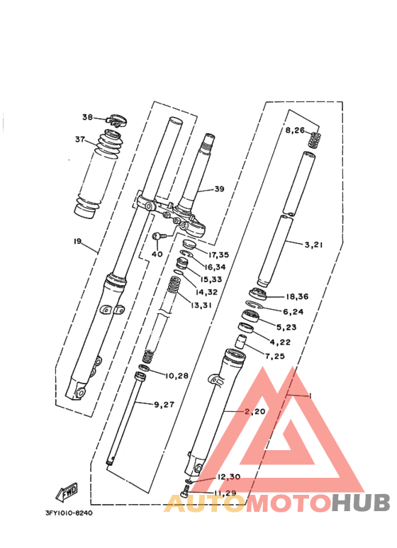 Front fork assy(ur silv