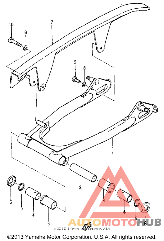 Rear arm and chain case