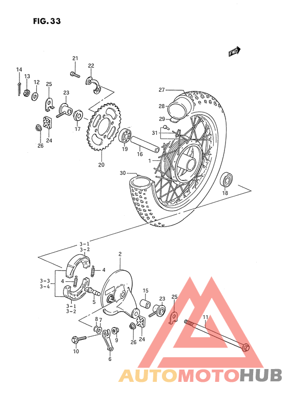 Rear wheel complete assy