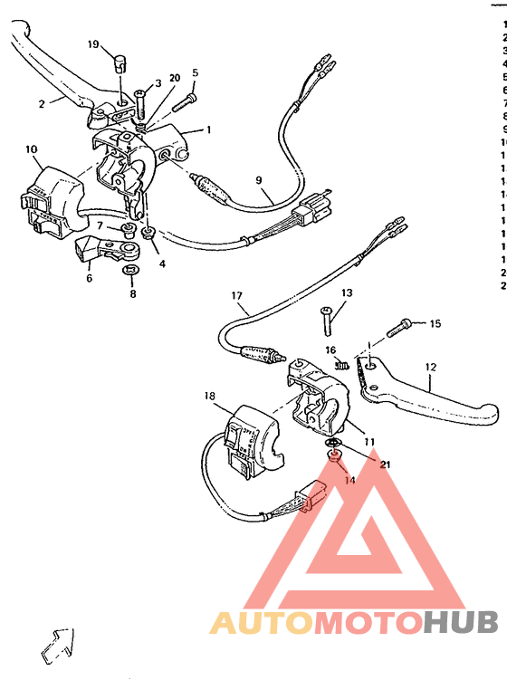 Handle switch. lever