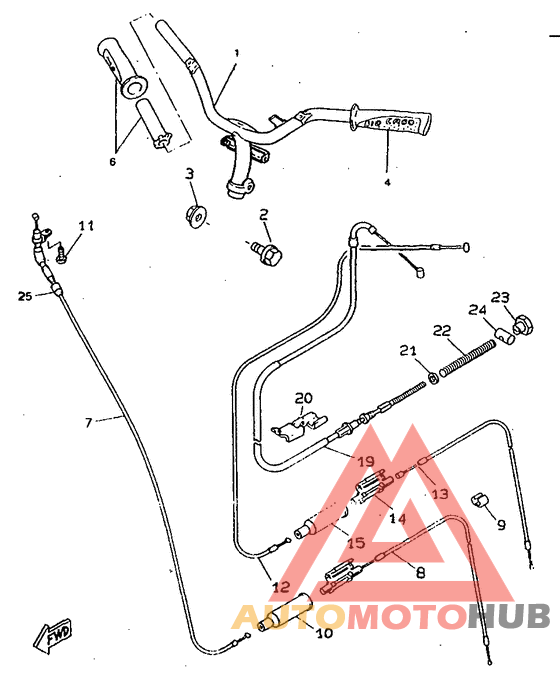Steering handle. cable