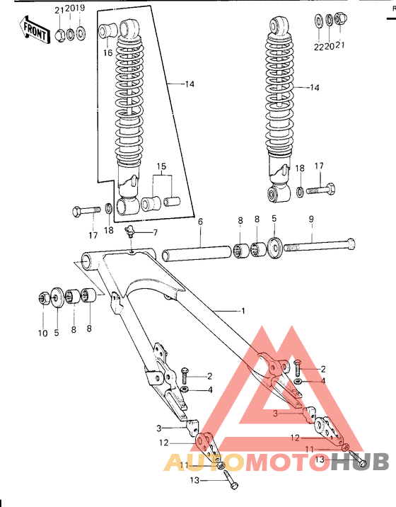 Swing arm/shock absorbers