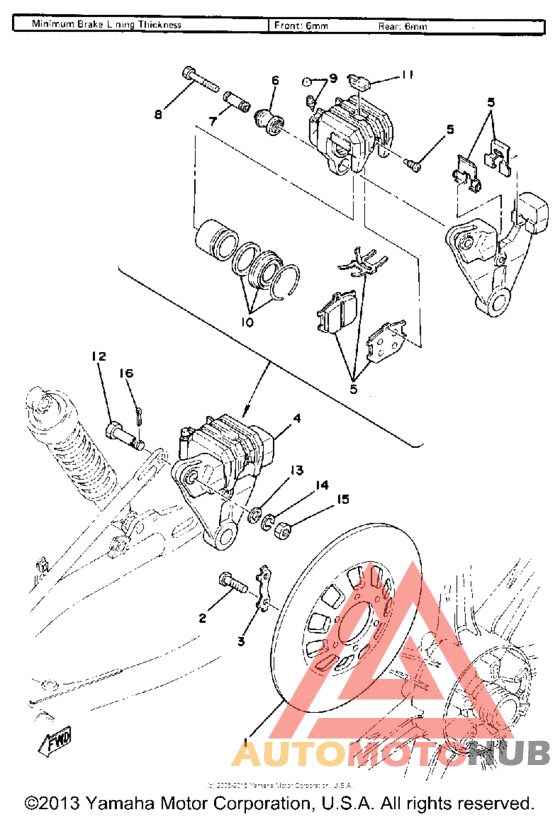 Rear disc brake-caliper