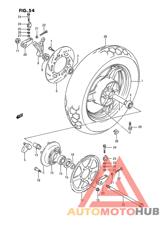 Rear wheel complete assy