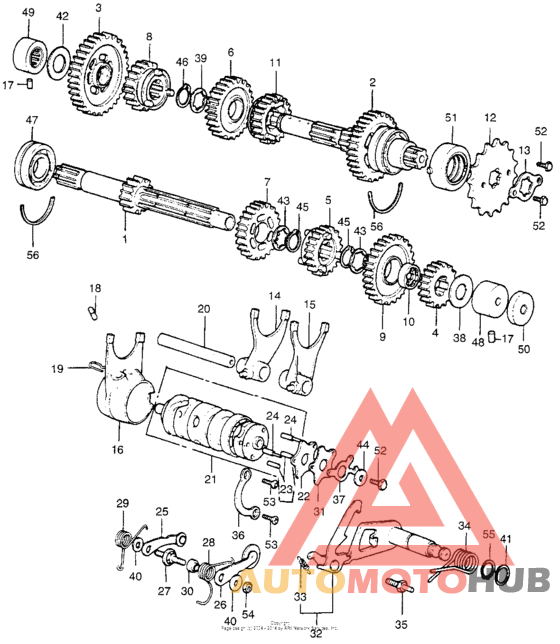 Transmission + gearshift