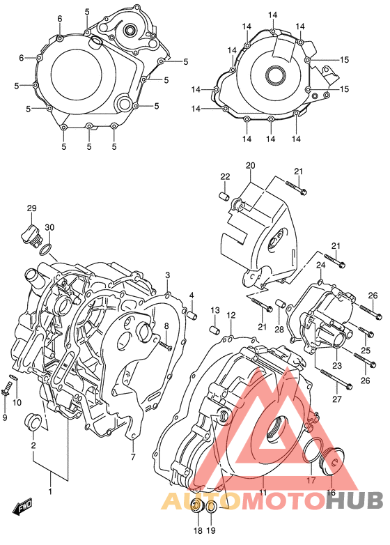 Crankcase cover ass`y  (v