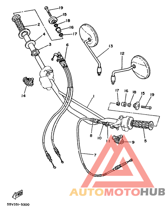 Steering handle. cable