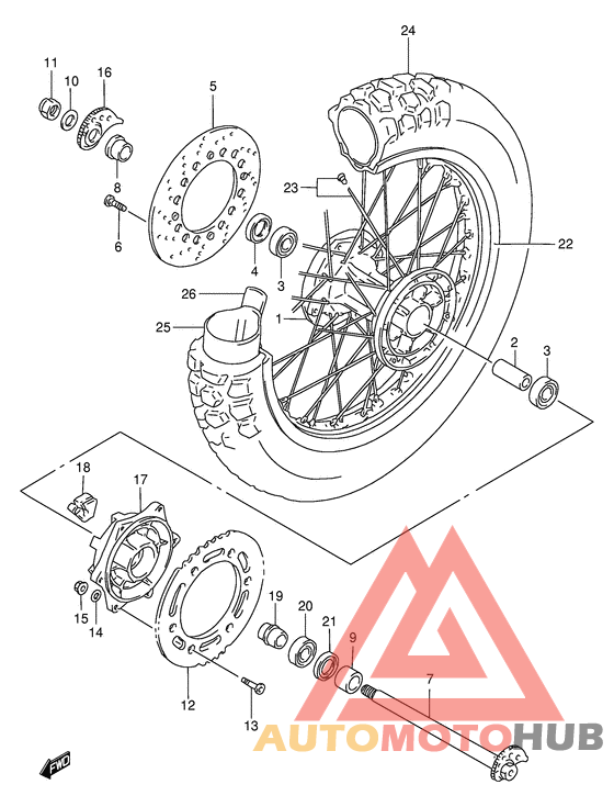 Rear wheel complete assy