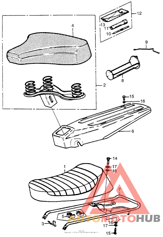 Seat + carrier + tools