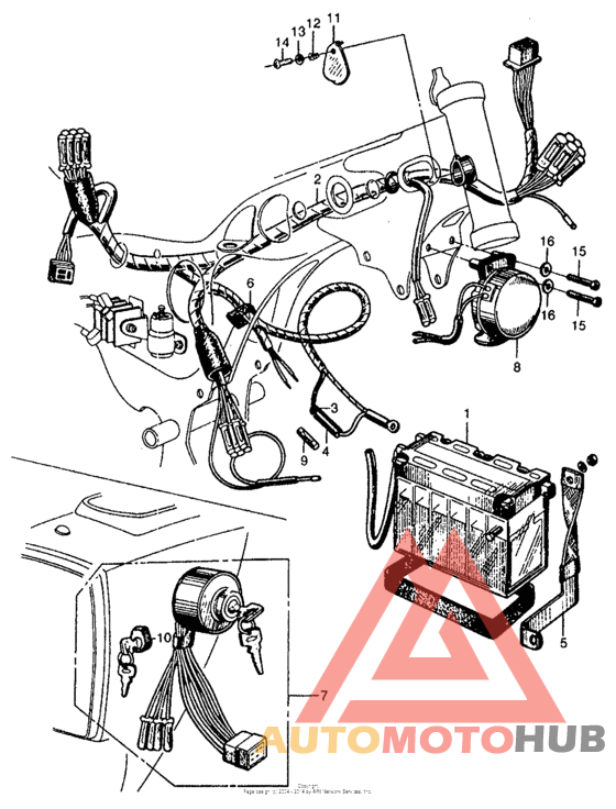 Wire harness + battery