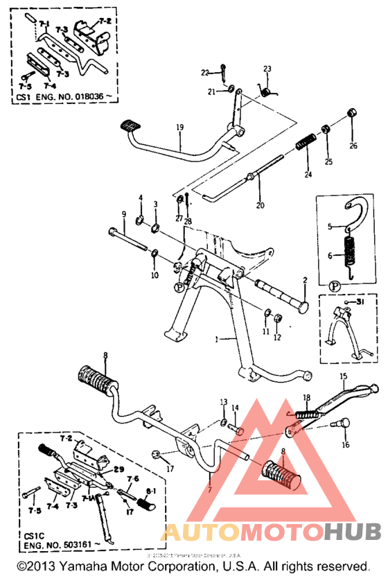 Stand and brake pedal