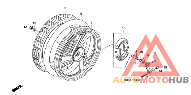 Rear wheel complete assy