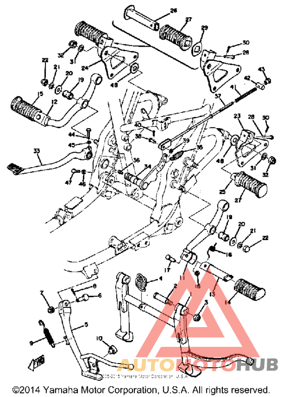 Stand footrest brake pedal