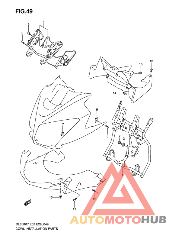 Cowl body installation parts