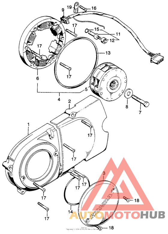 Left crankcase cover + alternator