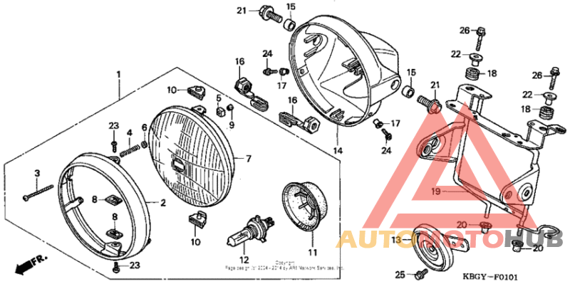 Headlight (cb250'01-'07)