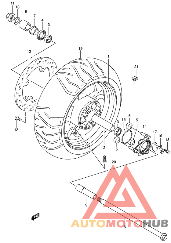 Rear wheel complete assy