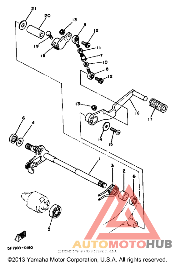 Shift shaft - pedal