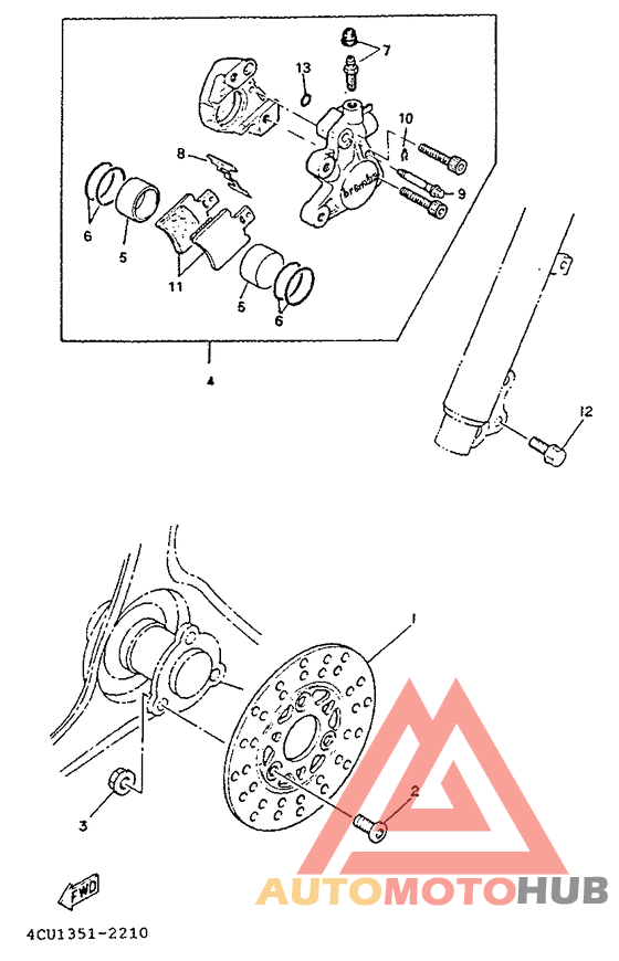 Front brake. caliper