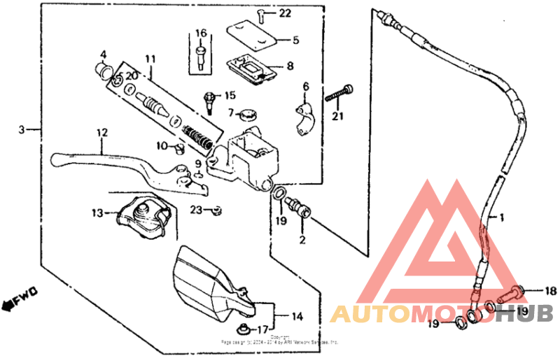 Front brake master + cylinder 83-84