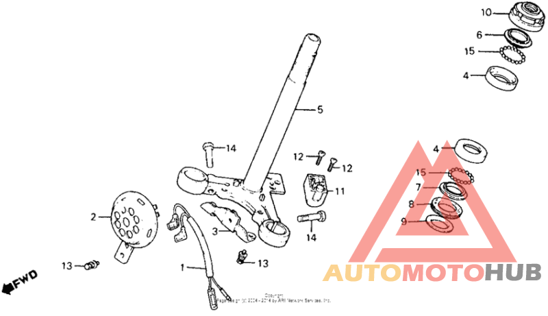 Steering stem + horn