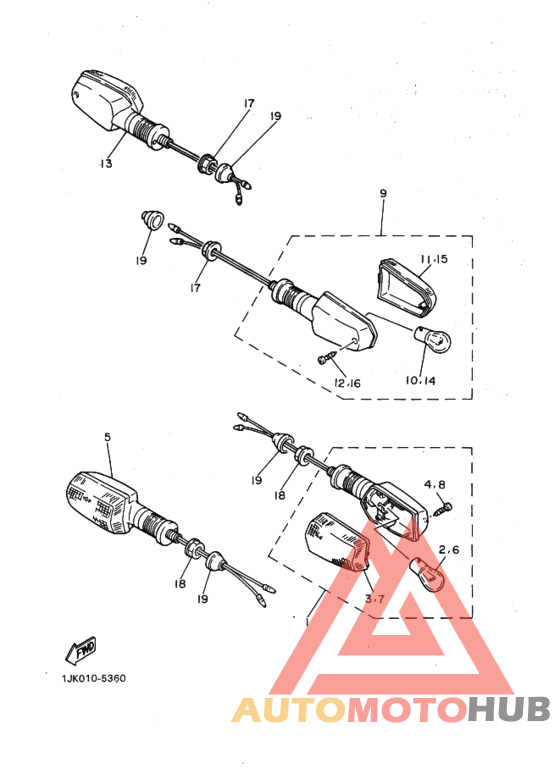 Rear flasher light assy