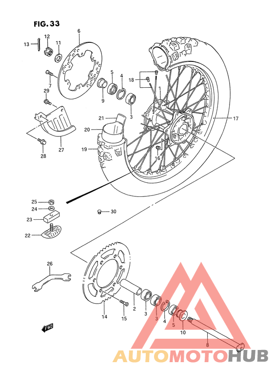 Rear wheel complete assy