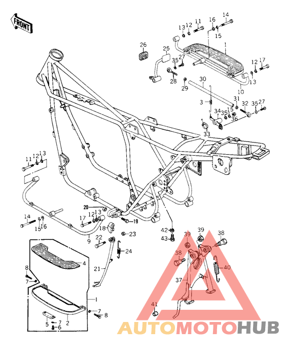 Footrests/stands/brake pedal