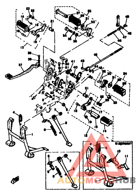 Stand.footrest, brake pedal