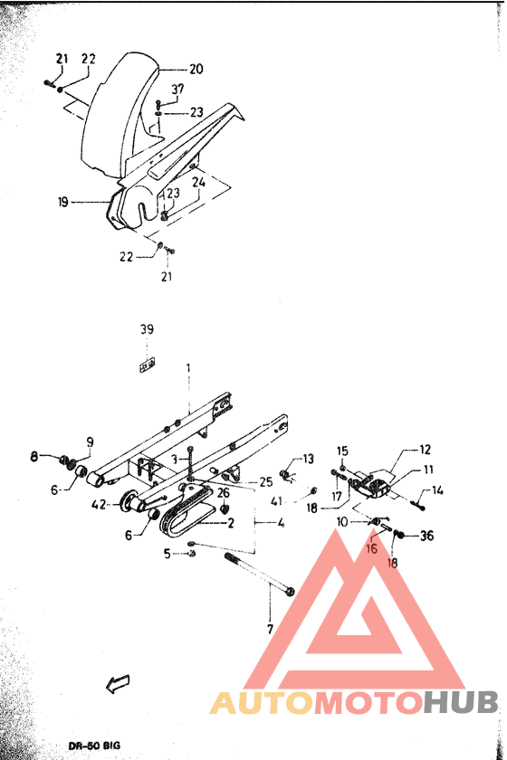Swinging, mudguard and case chain