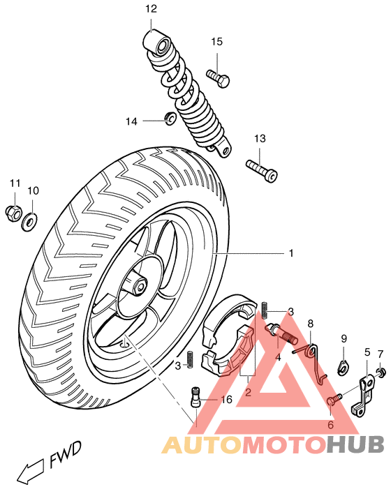 Rear wheel complete assy