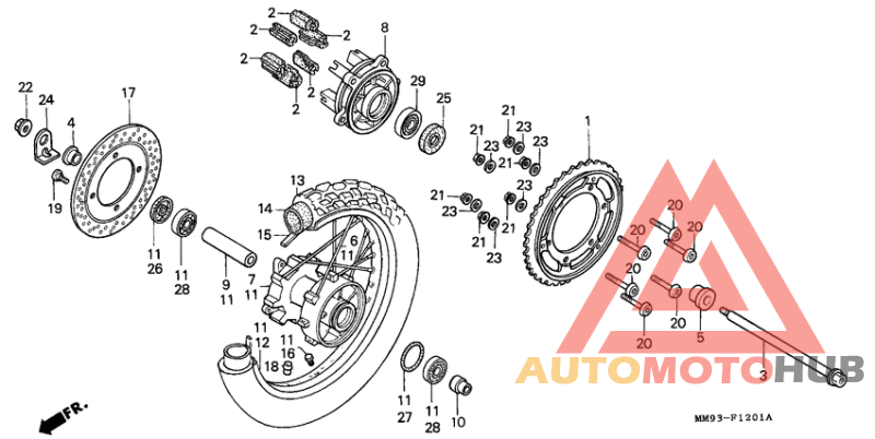 Rear wheel complete assy