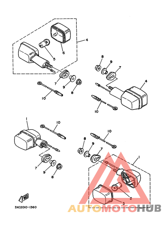 Rear flasher light assy