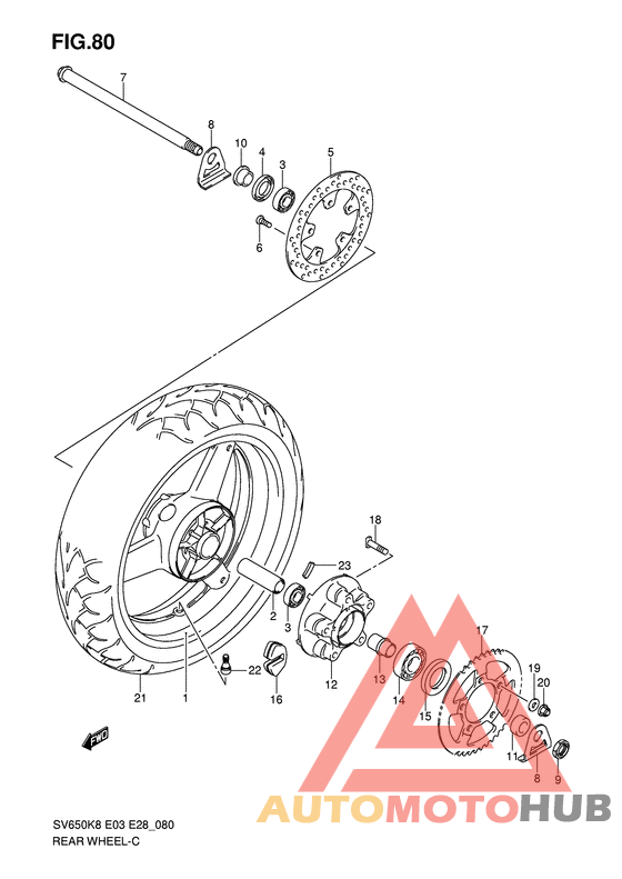 Rear wheel complete assy