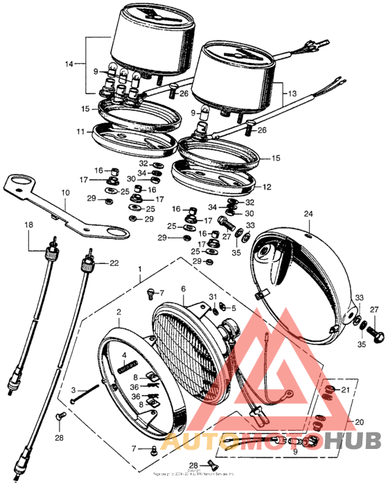 Headlight + speedometer