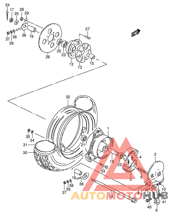 Rear wheel complete assy