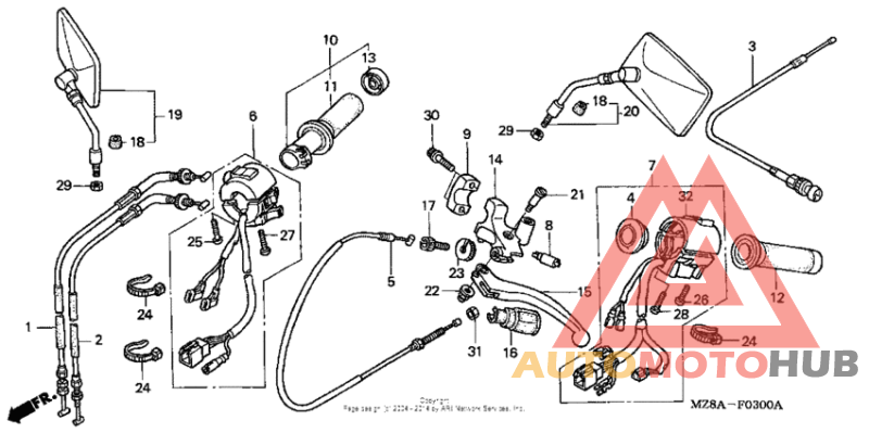Handle lever + switch + cable