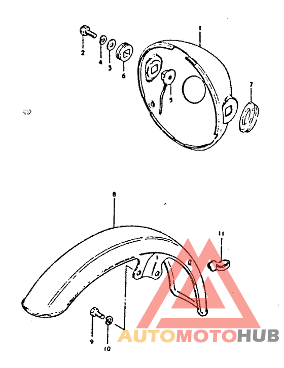 Headlamp housing - front fender