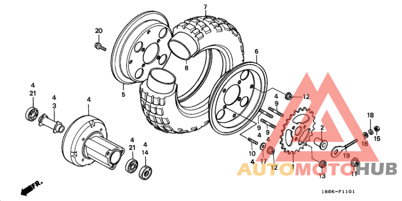 Rear wheel complete assy