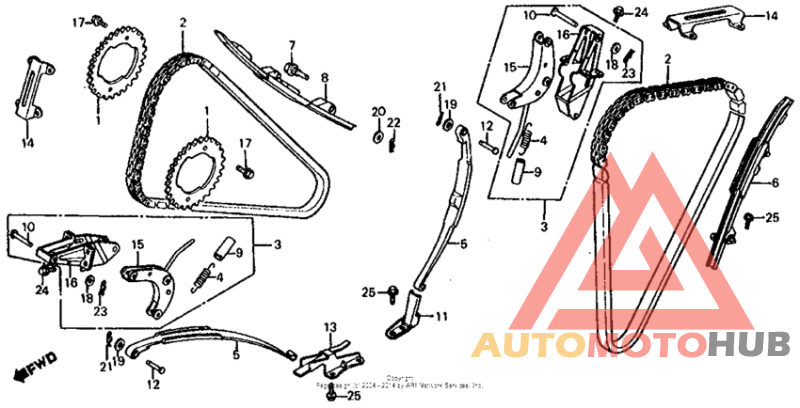 Cam chain + tensioner