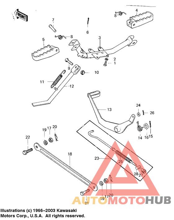 Footrests/stand/brake pedal