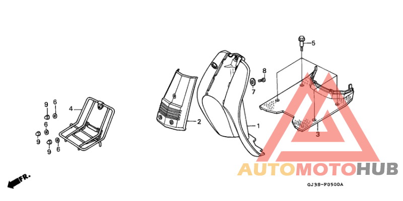Floor panel/leg shield