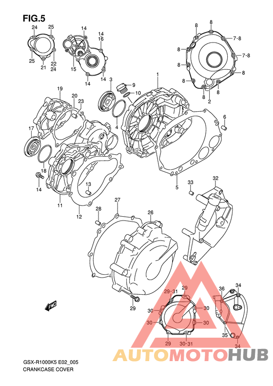 Crankcase cover ass`y  (v