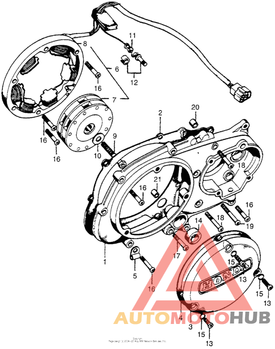 Left crankcase cover + alternator