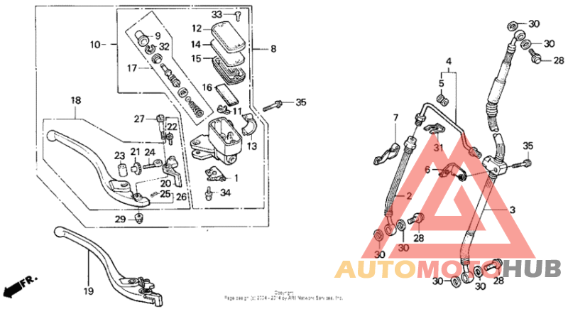 F2 fr. brake master cyl. 91-94